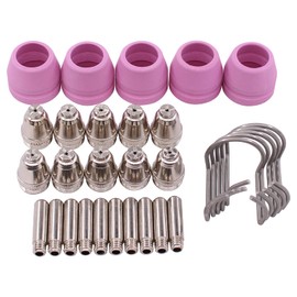 Plasma Cutter Nozzle Electrode Ceramic Cap Spacer Wear Parts Set for Plasma Torch P60 CUT 40 50 P Accessories 30 Pieces