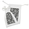 Ambesonne Folk Art Fabric Pouch Set of 2, Monochromatic Polish