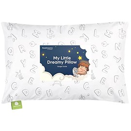 Toddler Pillow with Pillowcase - 13x18 My Little Dreamy Pillow - Organic Cotton Toddler Pillows for Sleeping, Kids Pillow, Travel Pillows for Sleeping, Mini Pillow, Toddler Bed Pillows (ABC Land)