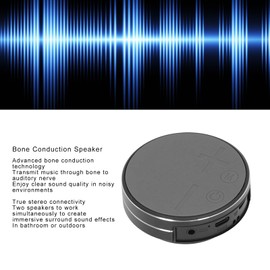 Bluetooth Mini Speaker, Bone Conduction Speaker, Waterproof Shower Speaker with Suction Cup Base, Support TF+AUX, Portable Stereo Music Player for Home, Outdoor, Travel (Black)