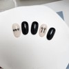 Black Heart Ribbon Nail - 2 Wood Sticks / 블랙하트리본