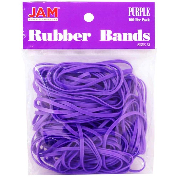 JAM PAPER Colorful Rubber Bands - Size 33 - Purple