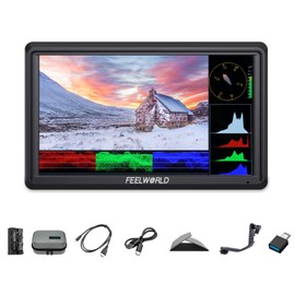 FEELWORLD FW568V3 Video Camera Monitor 6 Inch 4K HDMI Field +F550 Battery 2200mAh+Bag 3D LUT Full HD DSLR Cameras Monitor External Install and Power Kit Type-c Input