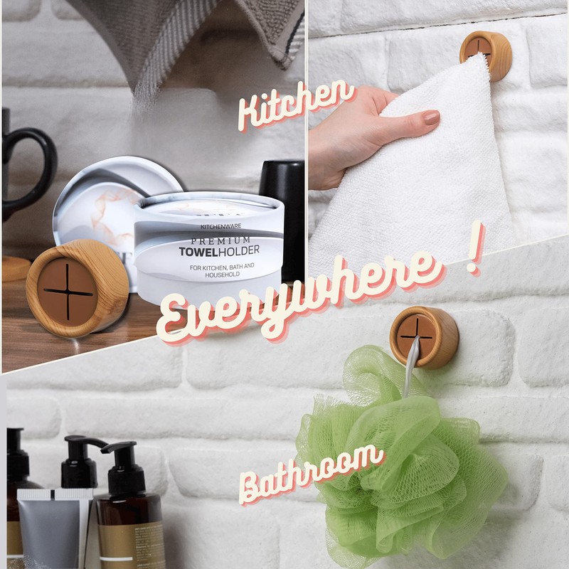 HEFA Eco 8 Pack Towel Hooks - Kitchen Organization, Hand