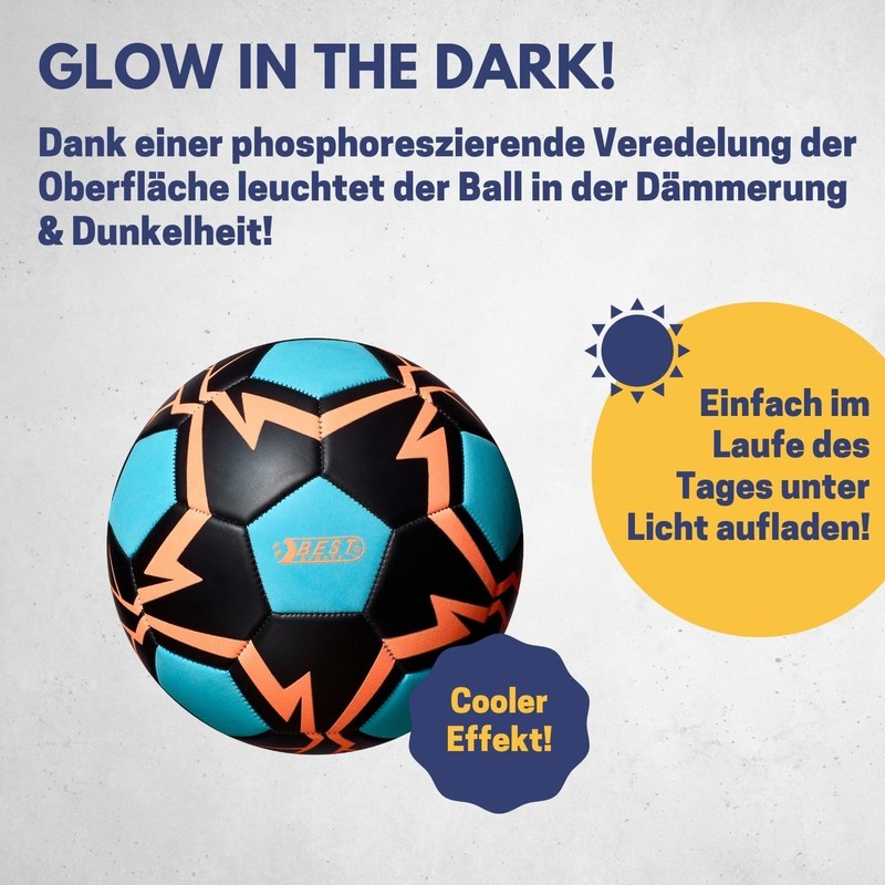 Best Sport Kids' Glow in The Dark-Flash Football, Blue/Orange, Size