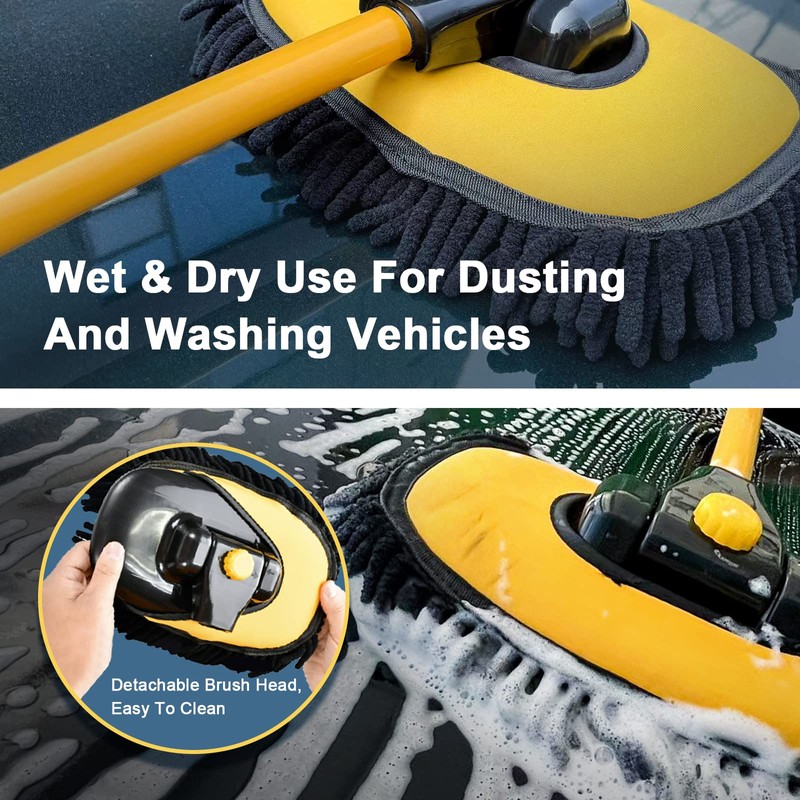 YeewayVeh Car Wash Brush with Long Handle, Microfiber Car Wash