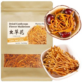 Wanhua Hall Dried Cordyceps Flower Mushroom Dried Cordyceps Mushroom for Cooking 7.05oz Chong Cao Hua 虫草花 蛹虫草 蟲草花