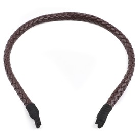 ® Mytoptrendz® Braided Faux-Leather Headband All-Over Plaited Design Narrow Alices Hair Band Girls Women Trendy Hair Accessorie ((Dark Brown)