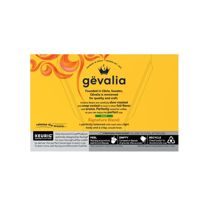 Gevalia Blend Decaf Mild Light Roast K-Cup Coffee Pods, 3.4