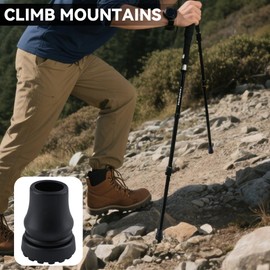 Ymcafmo 4Pcs Cane Tips 3/4 Inch Heavy Duty Rubber Cane Tips - Non-Slip TPR Replacement Feet for Walking Canes, Hiking Sticks & Crutches (Senior Safety Accessories)