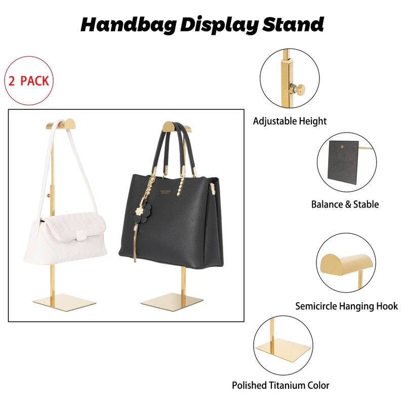 MCKECHSION Handbag Display Stands - 2 Pack Stainless Steel Purse