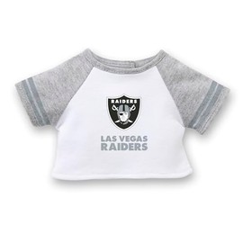 American Girl Las Vegas Raiders 18 inch Fan Tee with Crew Neck Striped Short Sleeve, Black and Silver, 1 pcs, Ages 6+