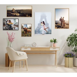 Kate and Laurel Custom Printed Framed Canvas Wall Art, 24x18 Natural, Sylvie Personal Canvas Print with Your Photos for Bedroom or Living Room Gallery Wall Decor | Printed and Hand Framed in the USA