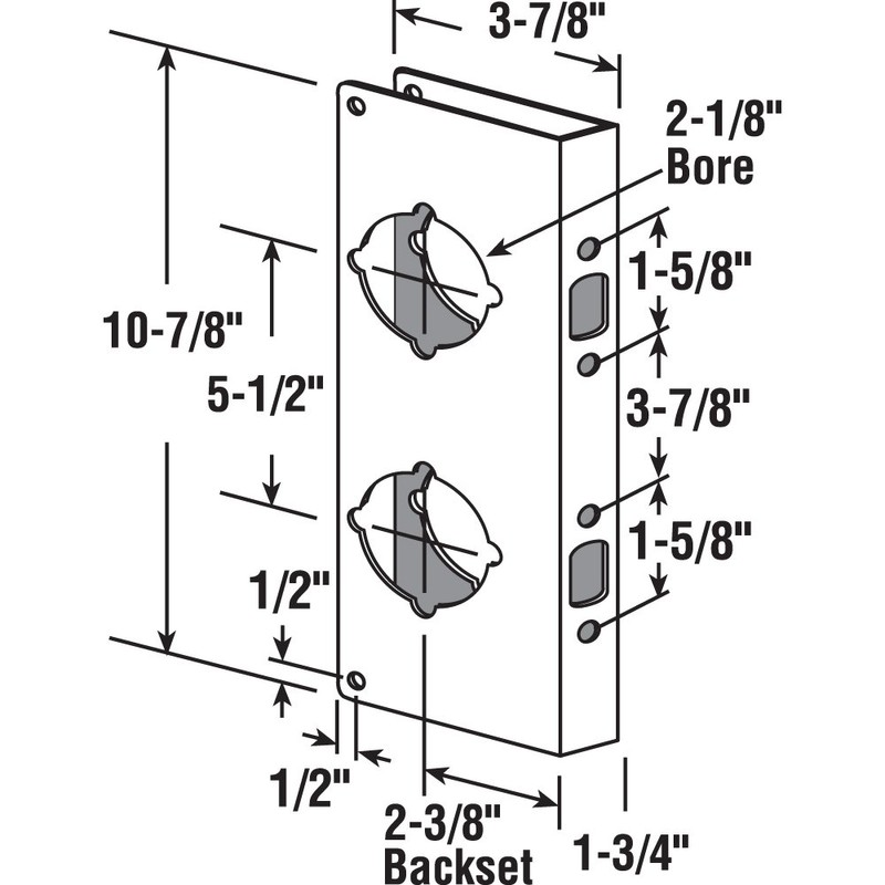 Prime-Line U 9537 Brass Lock and Door Reinforcement Plate for