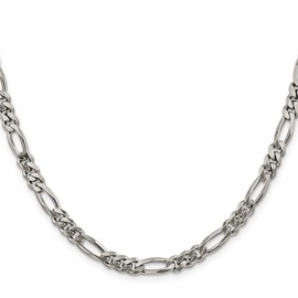 FJC Finejewelers Sterling Silver Rhodium Plated 20 Inch x 5.25mm Figaro Chain
