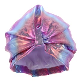 ifundom Stylish Women Swimming Cap Elastic Shower Hat for Long-haired Ladies Lightweight Swimming Accessory Bright Color Purple