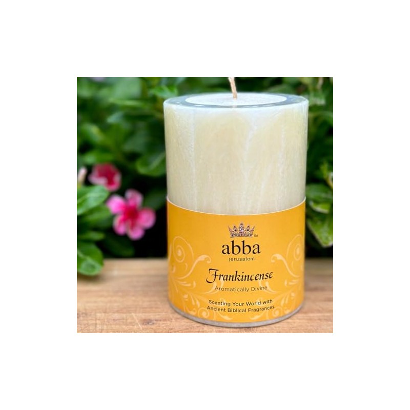 Frankincense Pillar Candle 4.25" - ABBA Jerusalem : Spiritual Emphasis