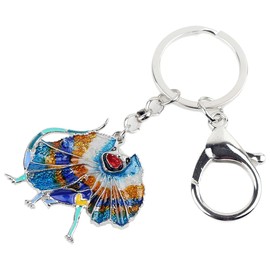 DOWAY Enamel Cute Lizard Gecko Keychain Keyring Charm for Handbags Purses Bags Belts Decor Gift (Arctic Frilled Lizard)