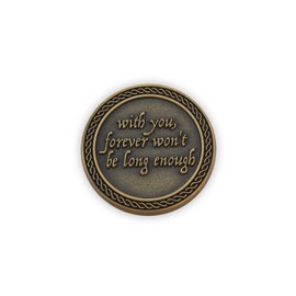 Romantic Love Expression Antique Gold Plated Pocket Coin for Date Night, You are My Love, with You Forever Won't Be Long Enough, Love Gift for Men and Women, from Him or Her