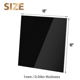 Egofine 12" x 12" Black Plexiglass Sheets 6 Pack 0.04 Inch Cast Acrylic Sheet Thick for DIY Craft Projects, Painting, Photography, Sign, Display Stand, Home Decor, Easy to Cut