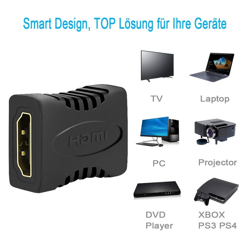 JBSTK 3 x HDMI Coupling Adapter/Extension, Gold-Plated Contacts, 1080p Full