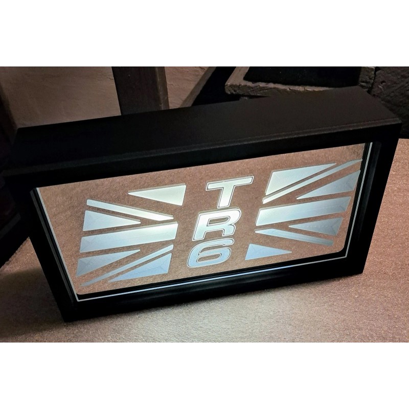 TRIUMPH TR6 Logo Mirrored Full Color LED Lighted Sign With