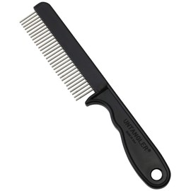 Untangler Super-Groom Combs with Smooth Rotating Teeth for Painless Mat Removal (Black, 30 Fine-Spaced Teeth)