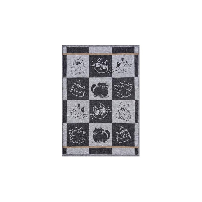 Kracht Half-Linen Tea Towel Cats Cool Cat 50 x 70