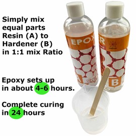 KARBXON KBX-15 Super Bond - Epoxy Resin Kit - 2 Part Crystal Clear epoxy - High Strength, High Gloss VOC & BPA Free - UV Resistant - Multi Purpose, Fiberglass, Carbon Fiber, Surface Coating (12)