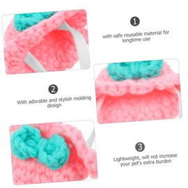 Totority Mini Small Pet Hat Adjustable Strap Hand Knitted Tiny Hamster Photo Prop Lightweight Soft Material for Holiday Party and Cute Pet Costume