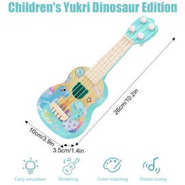 Satiskid Kids Ukulele 26cm Kids Ukulele Guitar Toy with 4 Adjustable Strings Mini Children Musical Instruments Early Educational Acoustic Toy for Toddlers Beginners Boys Girls Gift