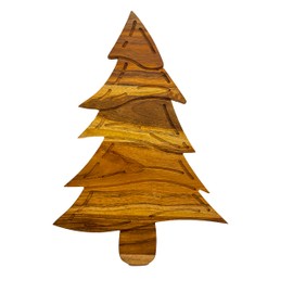 Wood Cutting Board for Kitchen Christmas Wave Tree Shaped Wooden Cutting Board with Handle & Grooves, Decorative cutting board for Cheese and Charcuterie Serving Platter 14"L x 10"W