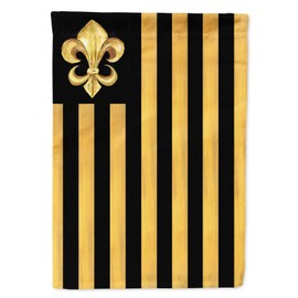 Caroline's Treasures 8198GF Black Gold Fleur de lis Nation Garden Flag Mailbox Flag Decorative Yard Flag Banner Outside Patio Artwork Yard Flower Beds, Garden Size, Multicolor