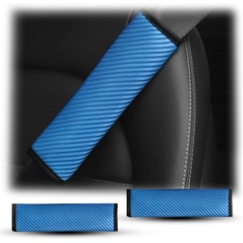 TSUGAMI 2 Pcs Auto Seat Belt Cover, Breathable Seatbelt Shoulder Harness Pads Strap Helps Protect Your Neck, for a More Comfortable Driving, Car Accessories Compatible with Adults Youth Kids (Blue)