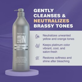 Salon In by Recamier | Champú intensificador de color platino | Champú morado para cabello rubio y platino | 10.1 fl oz / 10.1 fl oz
