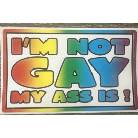 Security IM NOT GAY MY ASS IS Bumper Sticker Decal  3x5” Rainbow Pride Free Gift