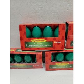 Celebrations 20 C9 Green Ceramic Replacement Christmas Light Bulbs Holiday Wedding 5pks Of 4