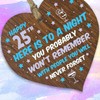 Funny 25th Birthday Gift For Women Men Wooden Heart Plaque