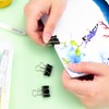 ZZTX Black Binder Clips Paper Clamps Clips Small Size, 0.75