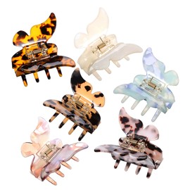 Baluue 6pcs Butterfly Hair Clips for Thick Hair Colors for Women Girls for Makeup Sports and Parties