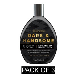 Tan Inc Status: Dark & Handsome – 300X Bronzer – Pack of 3 (13.5 oz Bottles)