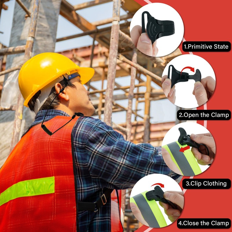 Coiled Lanyard,Hard Hat Lanyard with Clamp End,Hard Hat Tether,No Snag