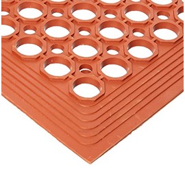 Winco Anti-Fatigue Floor Mat, 3-Feet by 5-Feet by 1/2-Inch, Grease-Resistant Red, Medium