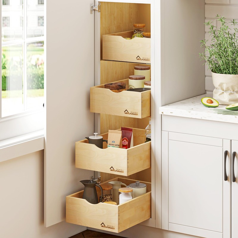 WelFurGeer Soft Close Pull Out Drawers for Kitchen Cabinets, 26"