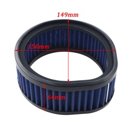 AHL Filtro de aire reutilizable de alto flujo para motocicleta, compatible con filtro de filtro de aire corto S&S E & G (redondo y no redondo ambos funcionarán), K & N E-3226 redondo, 1011-0315 no redondo