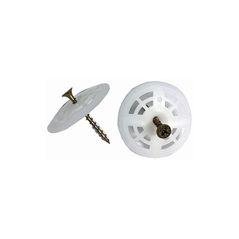 Insulation Board Washer with 1-5/8" Zinc Wood Fastener, 1000 Pieces