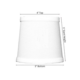 5x6x5 White Linen Drum Chandelier Clip-On Lampshade - Perfect for chandeliers, foyer lights, and wall sconces -Small, White