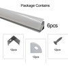 HAMRVL 6-Pack 1ft/30cm 16x16mm Led Aluminum Channel System with Cover