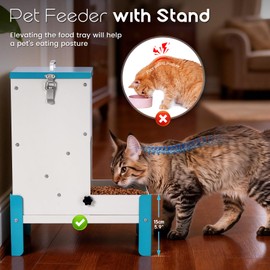 CBKKLHY Automatic Dog Feeder 10L Auto Cat Feeder with Stand Gravity Dog Food Dispenser with A Detachable Feeding Tray, Galvanized Pet Feeding Station for Dogs & Cats (10L)