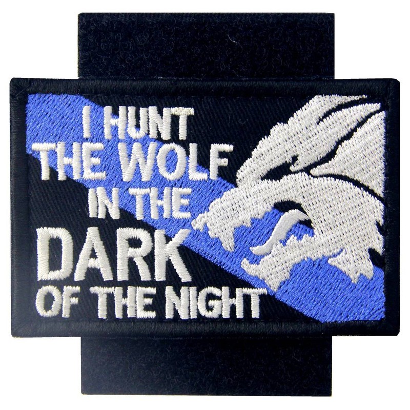 Tactical Patch I Hunt The Wolf Embroidered Sheepdog Applique Army